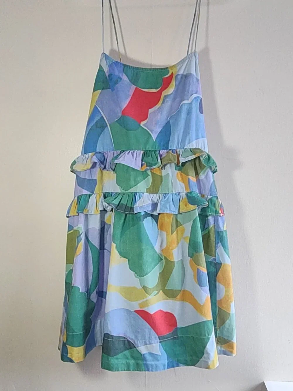 Anthropologie Ruffled Seaside Mini Dress Sz Large Sleeveless Beach Boho Summer - Picture 5 of 10
